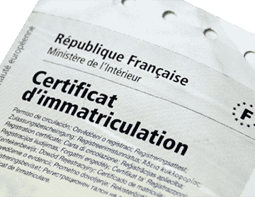 certificat d'immatriculation